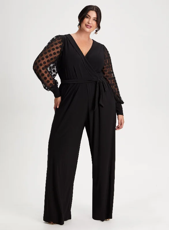 Midi dresses with animal prints for a bold and confident appearanceCrossover Detail Wide Leg Jumpsuit