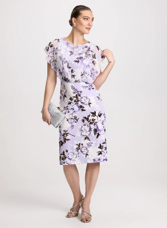 Midi dresses with ribbed textures for a unique and tactile appearanceRuffled Floral Midi Dress