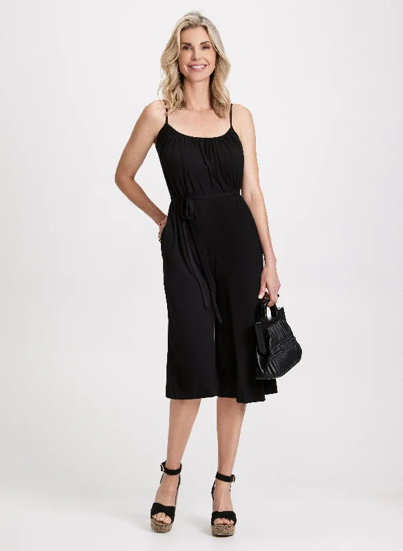 Midi dresses with lace - up fronts for a unique and adjustable styleSleeveless Wide Leg Jumpsuit