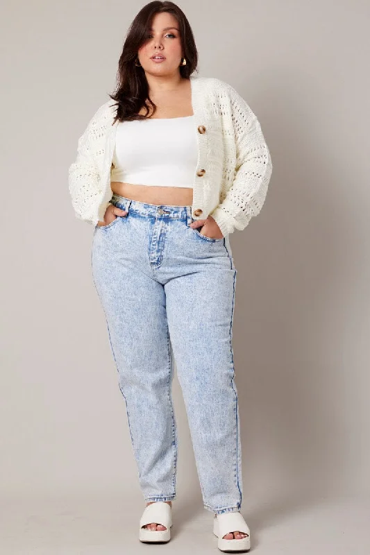 Denim Mom Jeans High Rise Acid Wash