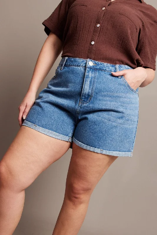 Denim Mom Shorts High Rise