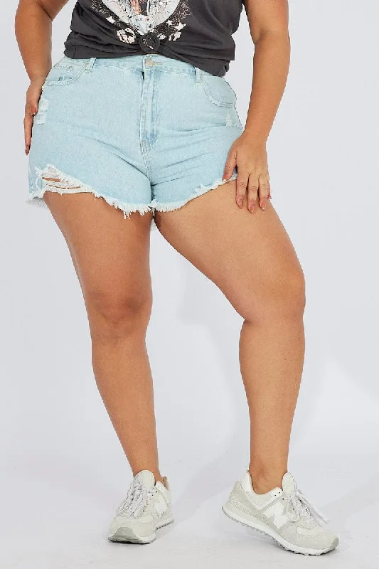 Denim Relaxed Shorts High Rise