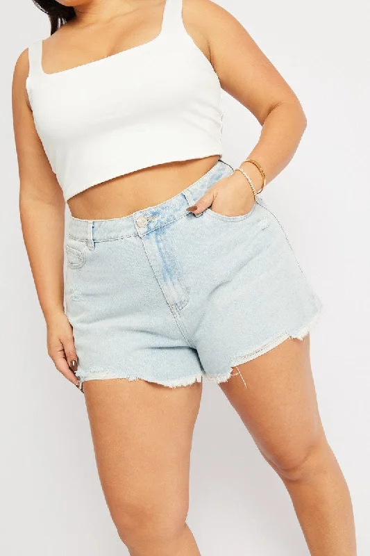 Denim Relaxed Shorts High Rise