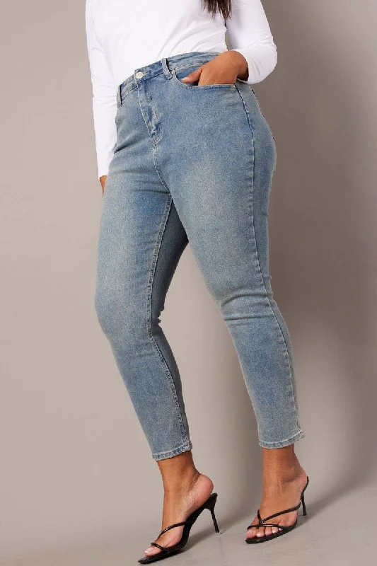 Denim Skinny Jeans High Rise