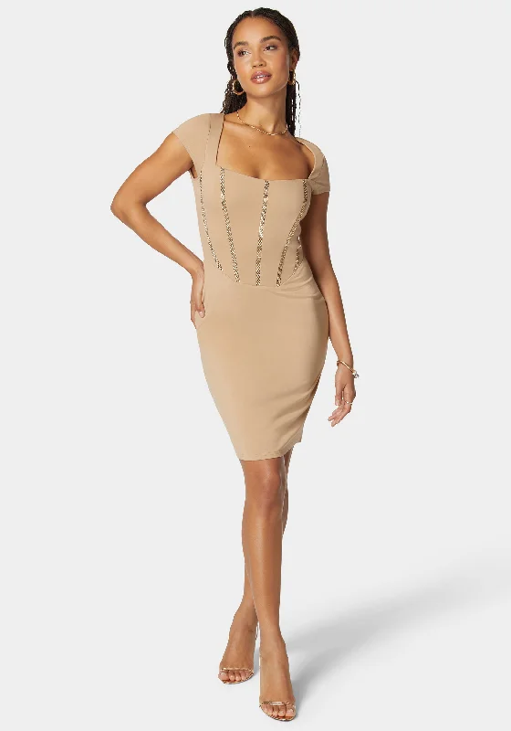 Shift Women Dress with a Simple and Classic Design for Everyday WearEmbellished Corset Mini Dress