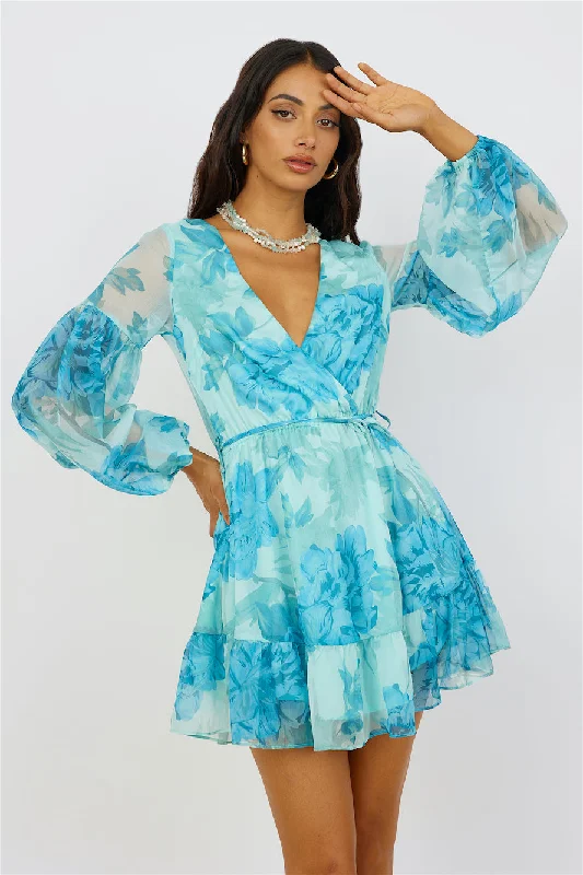 Ruffled Women Dress with Multiple Layers for a Playful and Girly StyleOnce Upon A Dream Dress Blue