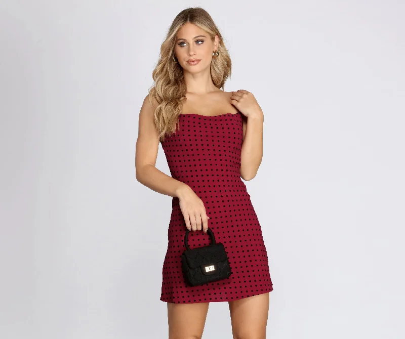 Shift Women Dress with a Simple and Classic Design for Everyday WearSleeveless Polka Dot Mini Dress