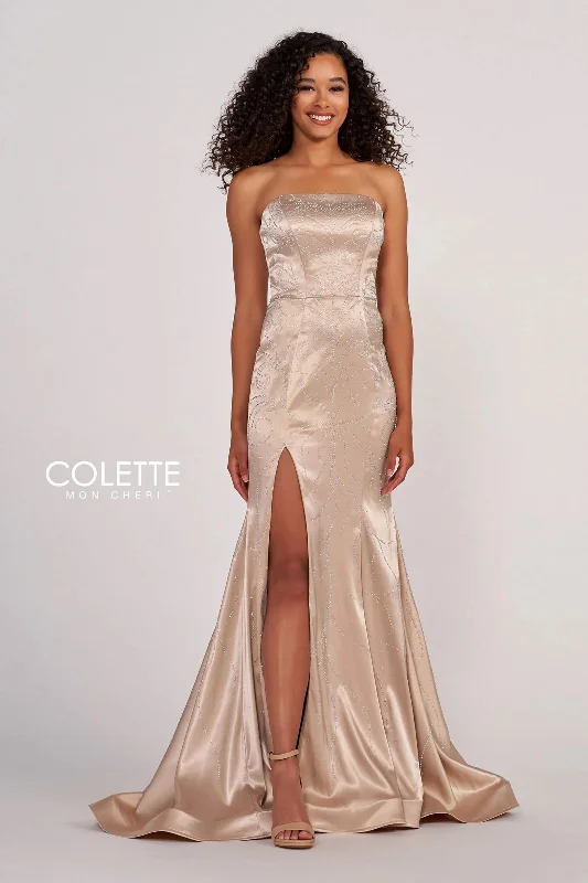 Wedding guest dresses with button - down fronts and A - line silhouettesColette CL2045 Prom Fitted Formal Mermaid Long Dress