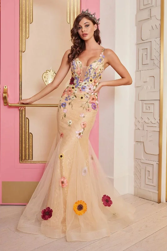 Geometric - printed wedding guest dresses for a modern weddingColette CL2085 Floral Applique Formal Mermaid Prom Long Dress