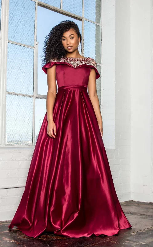 Formal dresses with tassel - adorned belts and tiered skirts for a stylish and festive formal eventElizabeth K GL2215 Dress