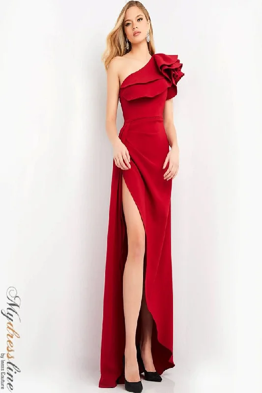 Prom dresses with pom - pom - decorated hems and cotton - blend fabrics for a playful and comfortable formal styleJovani 04352