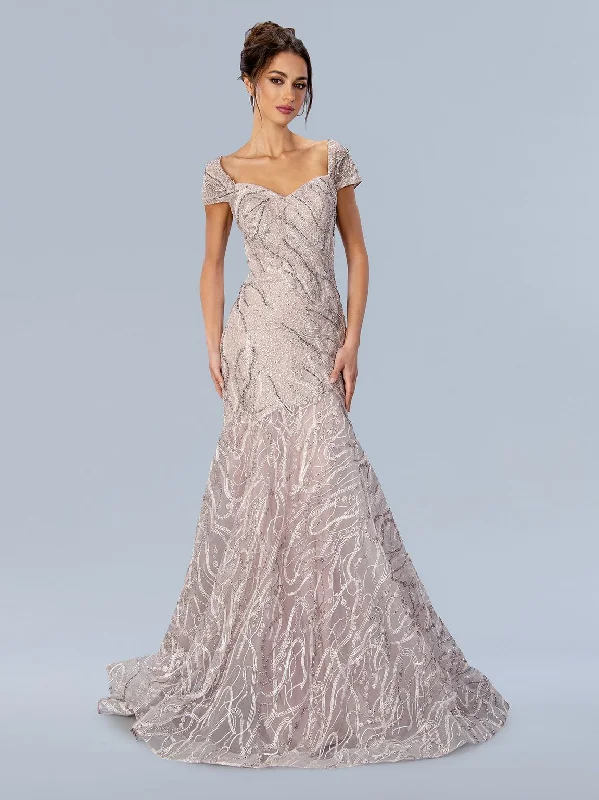 Wedding guest dresses with tiered skirts for a feminine lookStella Couture 24325 Long Formal Mother of the Bride Dress