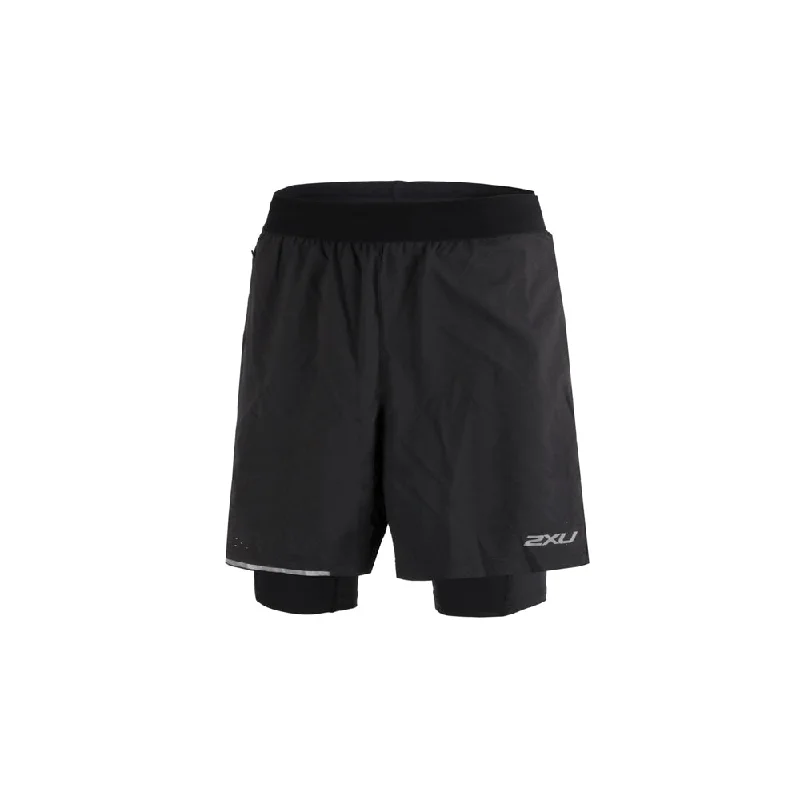 High - Waisted Women Shorts for a Retro and Flattering Look2XU Aero 2-in-1 7 Inch Shorts - Black/Silver Reflective