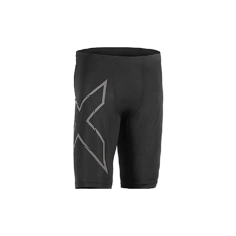 Twill Women Shorts with a Smooth Texture and Durability2XU Light Speed Compression Shorts - Black/ Black Reflective