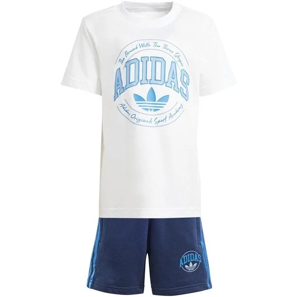 Twill Women Shorts with a Smooth Texture and Durabilityadidas Originals White/Night Indigo Shorts Tee Set