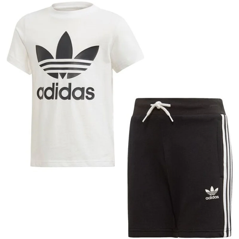 Belted Women Shorts to Enhance the Waistlineadidas Short Tee Set White/Black