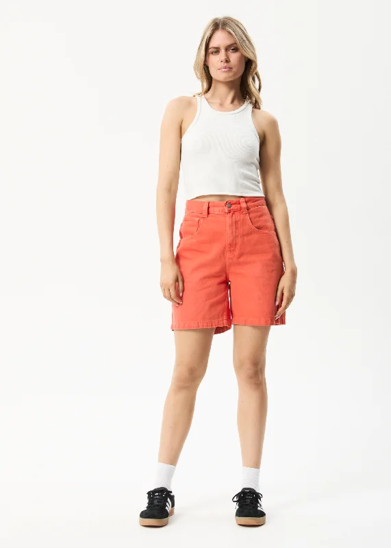 Plus Size Women Shorts with a Comfortable and Stylish FitAFENDS Womens Emilie - Denim Carpenter Shorts - Faded Orange