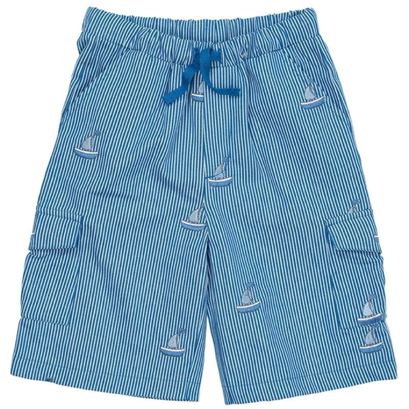 Plus Size Women Shorts with a Comfortable and Stylish FitCopenhagen Colors Sharp Blue Stripe Twill Shorts w. Embroidery