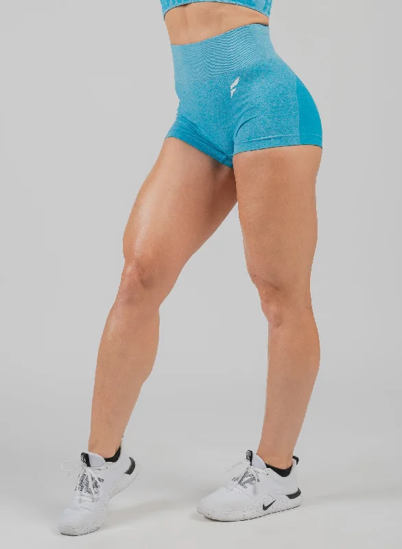 Leather Look Women Shorts for an Edgy and Chic StyleSEAMLESS COMPRESSION SHORTS - BLUE