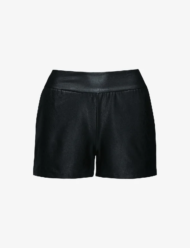 Denim Women Shorts with Distressed Details for a Casual VibeCommando Faux Leather Relaxed Short in Black