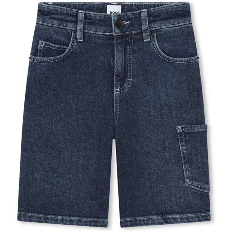 Denim Women Shorts with Distressed Details for a Casual VibeHugo Boss Stone Pulverisation Denim Bermuda Shorts