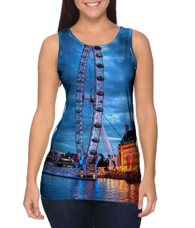 Crew Neck Women's Sustainable Tank Tops Made from Recycled MaterialsMillennium Wheel