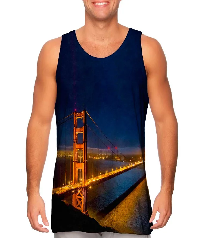 Women's Sleeveless Ribbed Tank Tops for a Trendy LookNight Golden Gate Bridge San Francisco