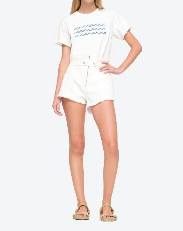 Cuffed Women Shorts for a Laid - Back and Trendy LookNyla Twill Shorts In Cream