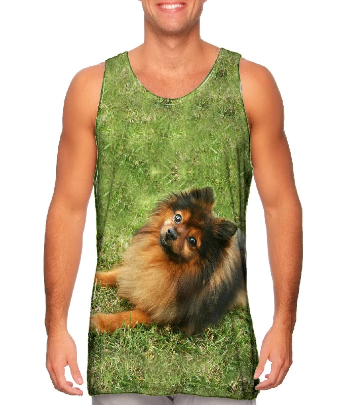 High - Neck Women's Silk Blend Tank Tops for a Luxurious FeelObedient Pomeranian