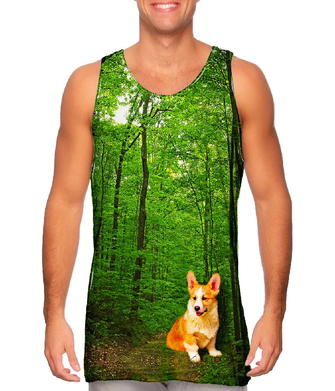 Women's Sleeveless Ribbed Tank Tops for a Trendy LookOrange White Yorkie Forest