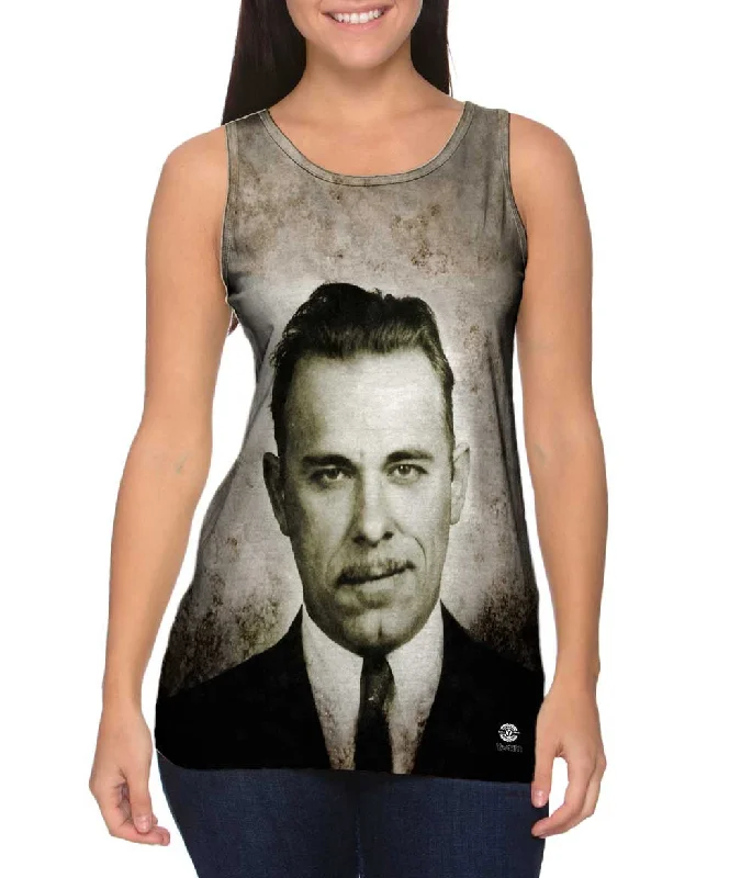 Mock Neck Women's Performance Tank Tops for CyclingOriginal Gangster John Dillinger