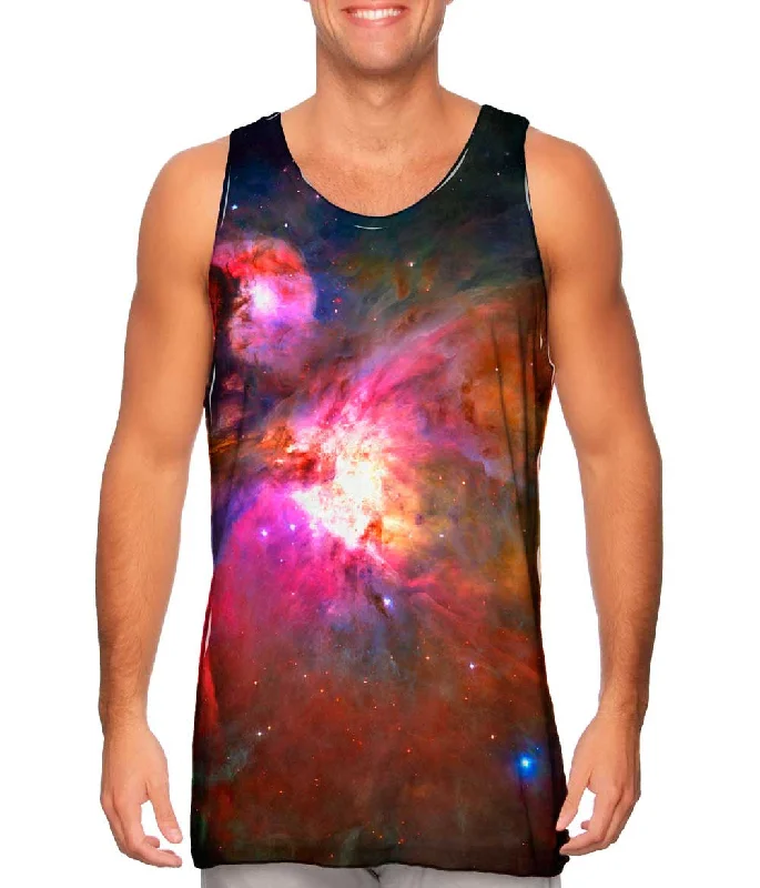 Plus Size Women's Ruffled Hem Tank Tops with Floral PrintsOrion Nebula Hubble 2006 Mosaic Space Galaxy