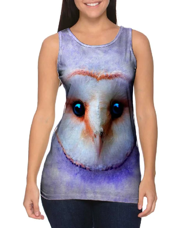 Women's Spaghetti Strap Tank Tops with Geometric PatternsOwl Face Violet