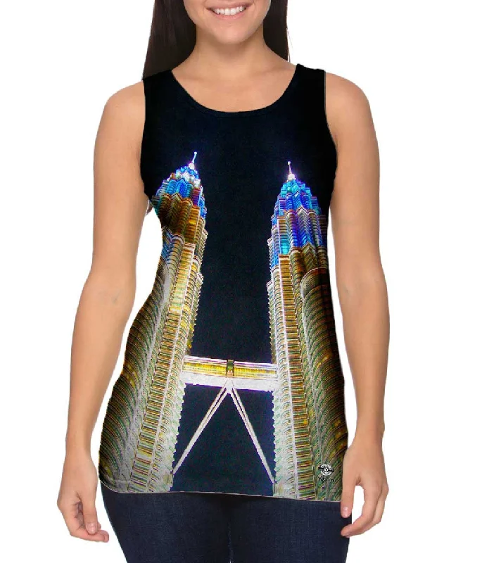 Plus Size Women's Criss - Cross Back Tank Tops in Neon ColorsPetronas Towers Kuala Lumpur