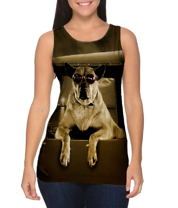 Women's Longline Tank Tops with Abstract PrintsPick-Up Truck Dog