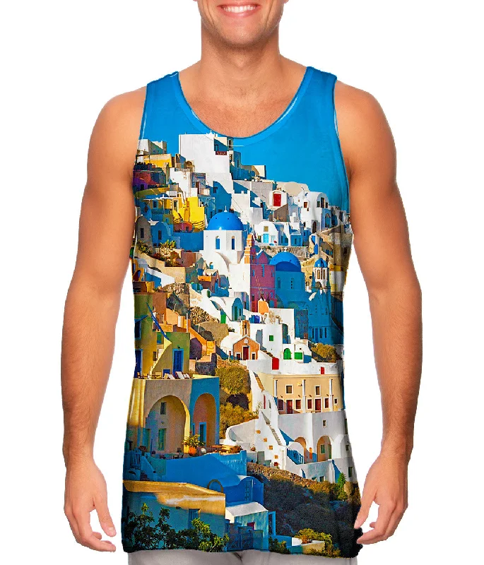 V - Neck Women's Moisture - Wicking Tank Tops for RunningPicturesque Oia