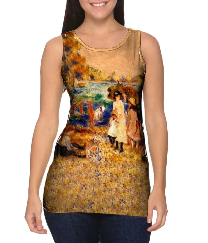 Square Neck Women's Organic Cotton Tank Tops in Earth TonesPierre Auguste Renoir - "Beach Scene" (1883)