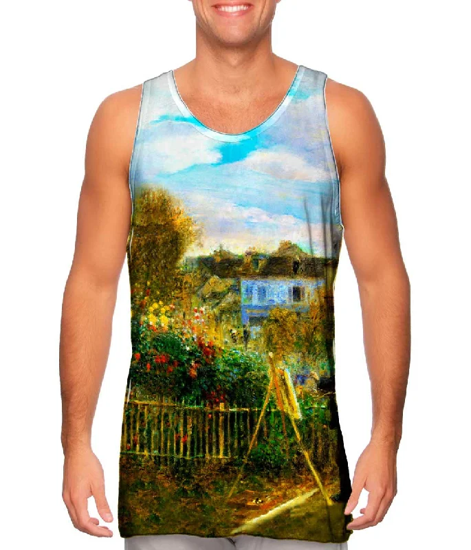 Plus Size Women's Side - Slit Tank Tops in Metallic ShadesPierre Auguste Renoir - "Claude Monet Painting In His Garden At Argenteuil" (1873)