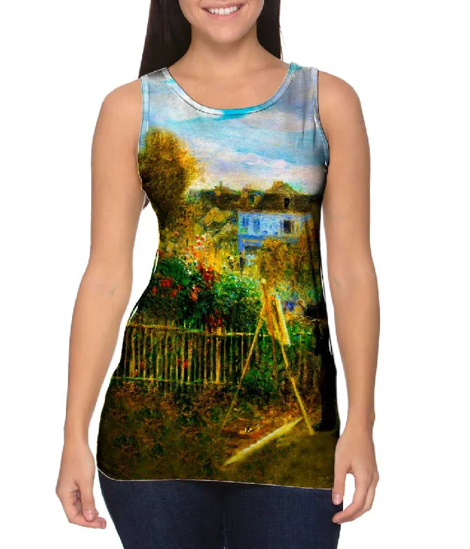 Halter Neck Women's Modal Blend Tank Tops for ComfortPierre Auguste Renoir - "Claude Monet Painting In His Garden At Argenteuil" (1873)