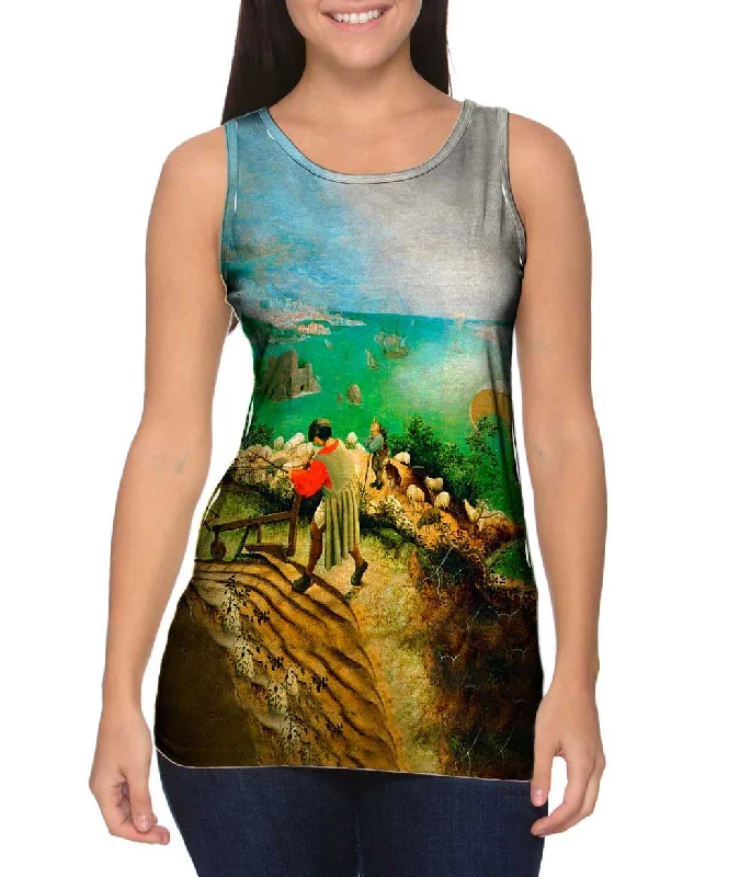 Plus Size Women's Puff - Sleeve Tank Tops in Pastel HuesPieter Bruegel - "The Fall Of Icarus" (1555)