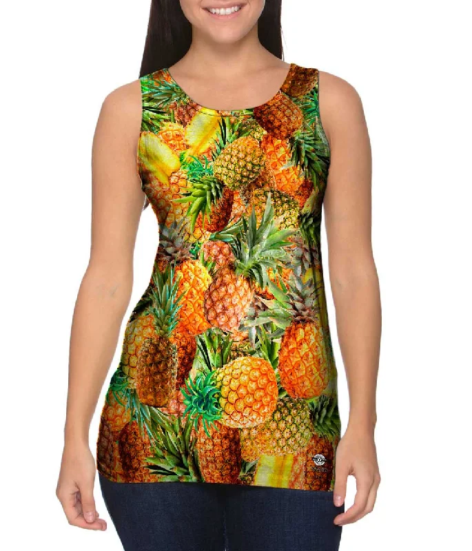 Crew Neck Women's Sustainable Tank Tops Made from Recycled MaterialsPineapple Dream Jumbo