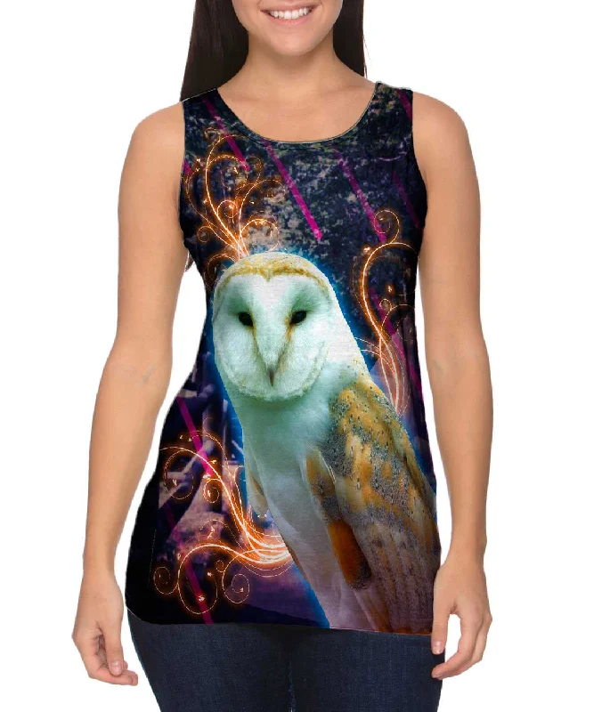 Women's Button - Down Tank Tops in Striped PatternsPink Rain Owl