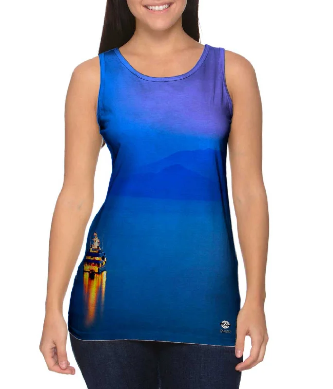 High - Neck Women's Silk Blend Tank Tops for a Luxurious FeelPink Sky Repulse Bay Hong Kong