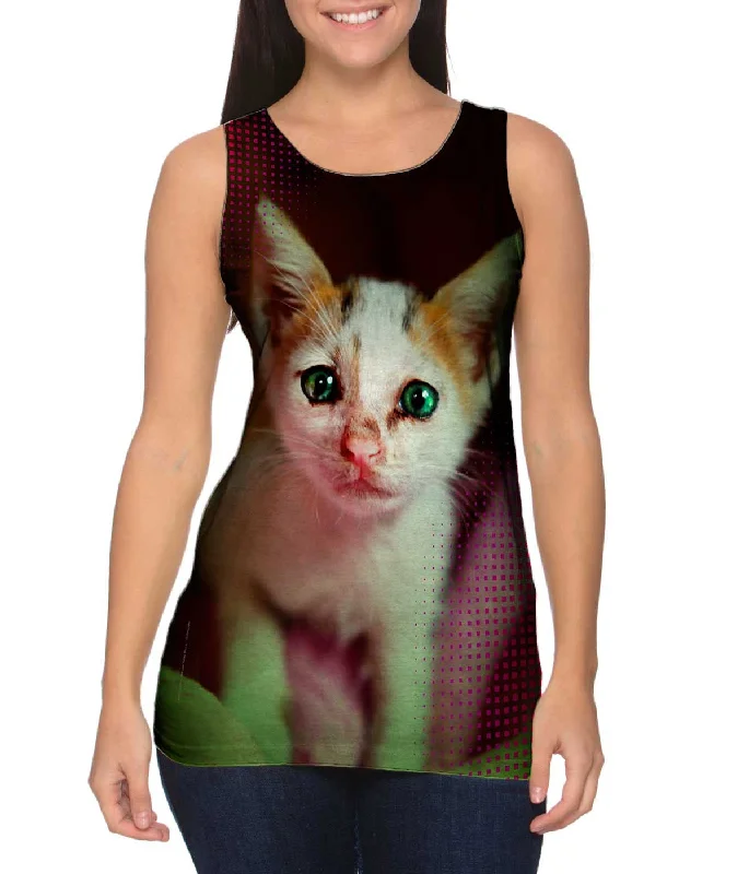 Women's Cropped Tank Tops with Vintage Band LogosPique Kitten