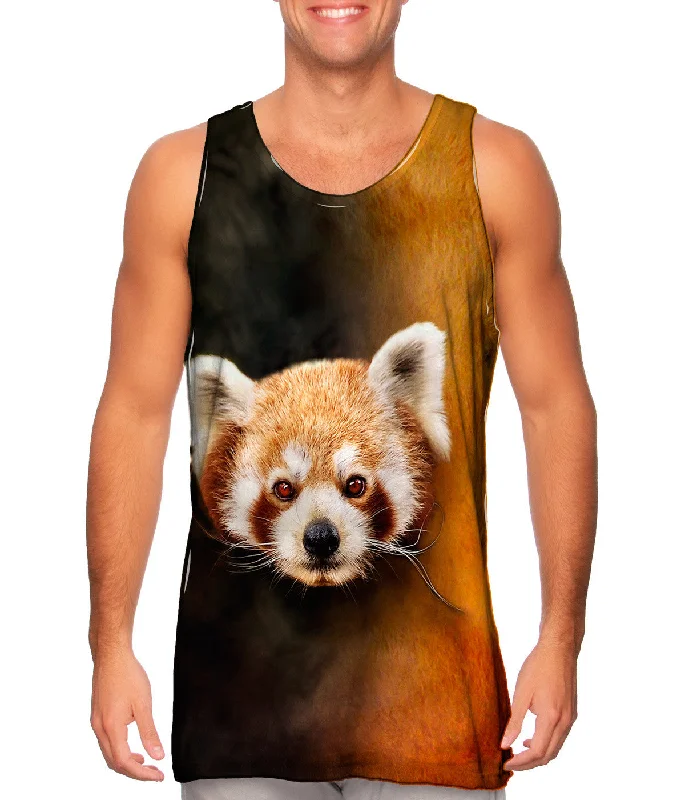 Plus Size Women's Criss - Cross Back Tank Tops in Neon ColorsRed Panda Half Skin