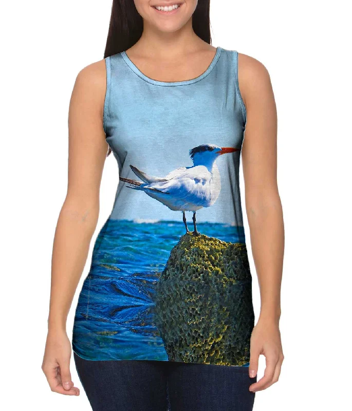 Crew Neck Women's Sustainable Tank Tops Made from Recycled MaterialsRelax Royal Tern