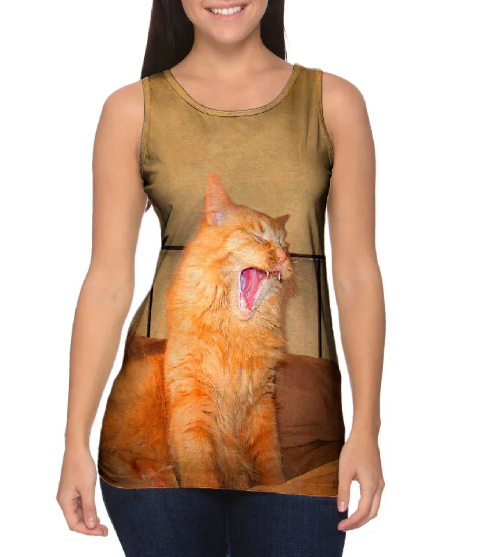 Women's Longline Tank Tops with Abstract PrintsRoaring Cat