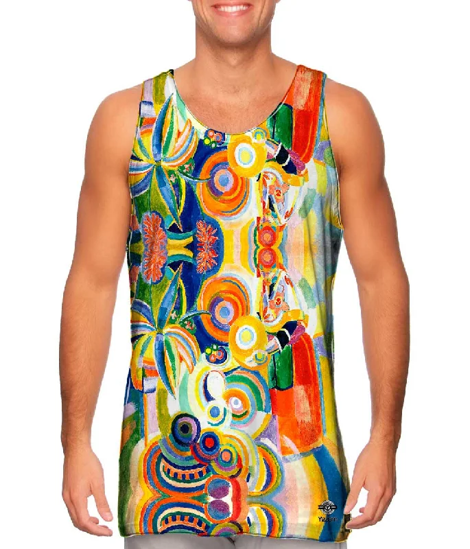 Women's Longline Tank Tops with Abstract PrintsRobert Delaunay - "Tall Portuguese Woman" (1916)