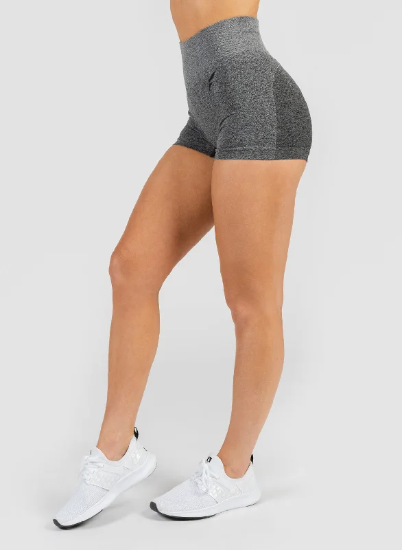 Denim Women Shorts with Distressed Details for a Casual VibeSEAMLESS COMPRESSION SHORTS - ASPHALT