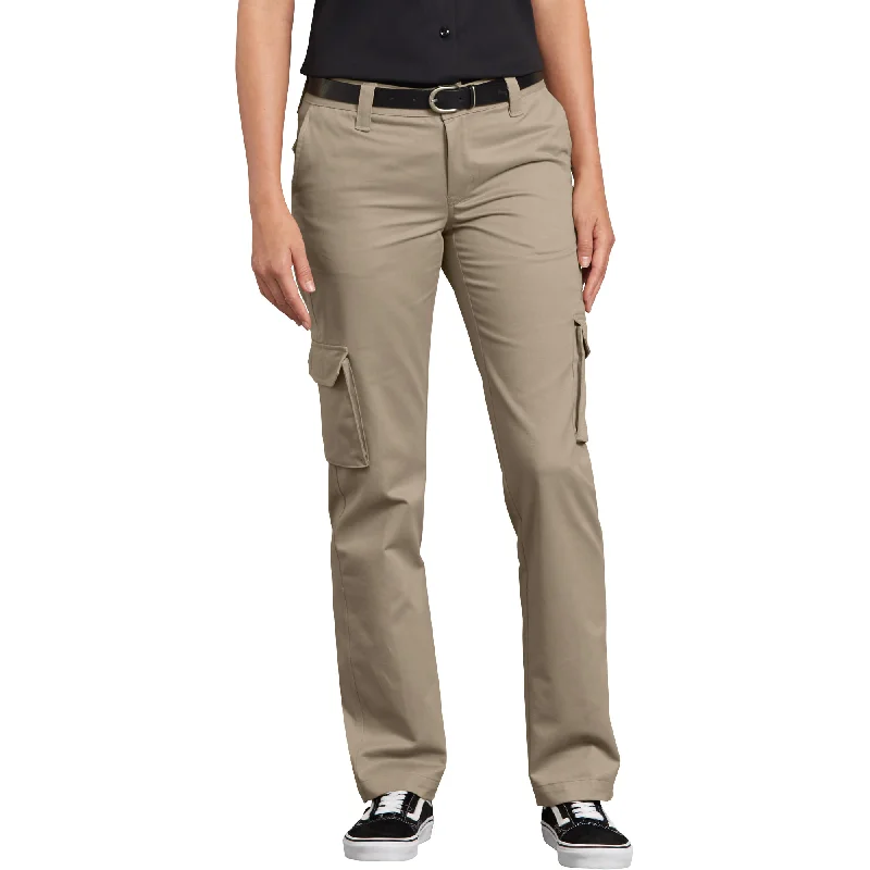 Twill Women Shorts with a Smooth Texture and DurabilityDickies Stretch Cargo Women's Work Pant FP888DS - Beige